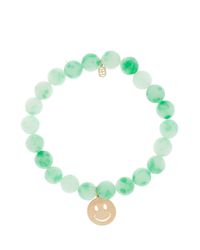 Sydney Evan | Green Smiley Charm Bracelet | Lyst
