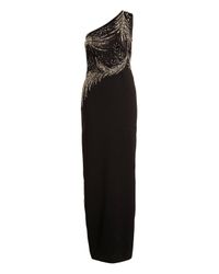 Adrianna Papell Black One-Shoulder-Kleid