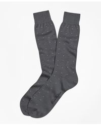 Brooks Brothers Metallic Three Bar Motif Crew Socks for men
