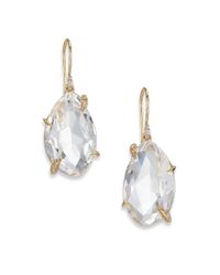 Alexis Bittar Fine | Metallic Golden Ice Marquis Clear Quartz, Diamond & 14k Yellow Gold Drop Earrings | Lyst