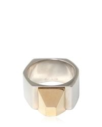 Saint Laurent | Metallic Gold Plated Stud Ring | Lyst