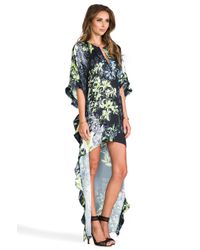 BCBGMAXAZRIA | Black Stretch Knit Faux Wrap Dress | Lyst