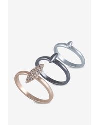 French Connection | Pink Spike Midi Ring Set | Lyst