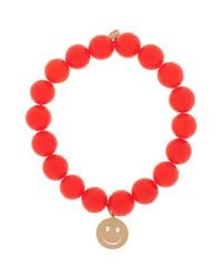 Sydney Evan | Orange Agate Happy Face Bracelet | Lyst