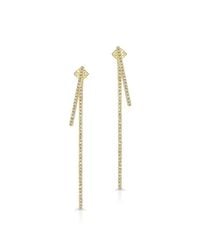 Anne Sisteron - 14kt Yellow Gold Diamond Double Bar Earrings - Lyst