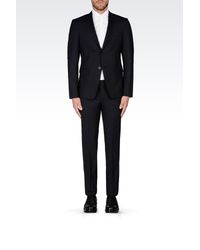 Emporio Armani | Blue Suit In Stretch Wool for Men | Lyst