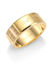 Michael Kors | Metallic Logo Plaque Bangle Bracelet | Lyst