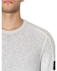 Stone Island | Gray Techno Cotton Knit Sweater for Men | Lyst