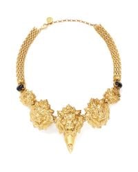Ela Stone | Metallic Stone Lion Head Necklace | Lyst