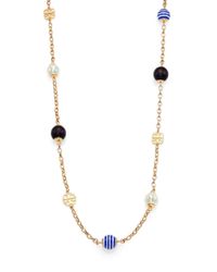 Tory Burch | Multicolor Saher Simple Mixed Bead Station Necklace | Lyst