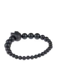 Alexander McQueen | Black Skull Graduating Brass Bead Bracelet for Men | Lyst