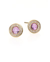 Ippolita | Metallic Lollipop Dark Amethyst, Diamond & 18k Yellow Gold Mini Stud Earrings | Lyst