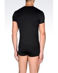 Emporio Armani | Black Microfiber Undershirt for Men | Lyst