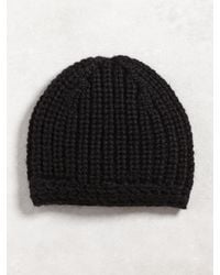 John Varvatos | Black Chunky Hand Knit Hat for Men | Lyst
