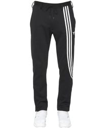 Y-3 | Black Striped Techno Cotton Jogging Pants for Men | Lyst