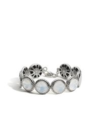 John Hardy | White Dot Link 12mm Bracelet In Hammered Silver With Gemstone | Lyst