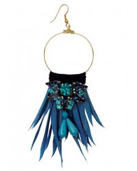 Matthew Williamson | Blue Azure Feather Jewel Earrings | Lyst