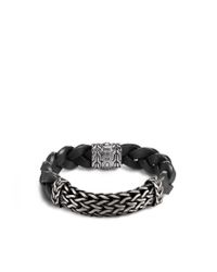 John Hardy | Classic Chain Wide Station With Black Oxidation Bracelet for Men | Lyst