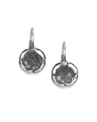 Bottega Veneta | Metallic Sterling Silver Intrecciato Round Drop Earrings | Lyst