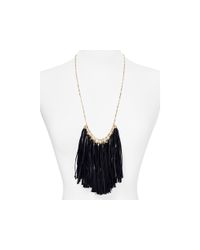 BaubleBar | Gold Leather Tassel Bib Necklace, 24" | Lyst