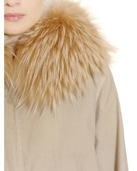 Mr & Mrs Italy | Natural Cotton Canvas Parka With Murmansky Fur | Lyst