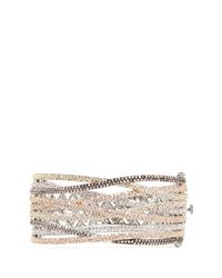 CZ by Kenneth Jay Lane | Metallic Cubic Zirconia Pavé Criscross Cuff | Lyst