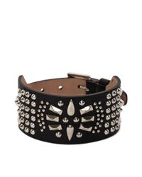 Alexander McQueen | Black Studded Leather Cuff for Men | Lyst