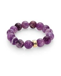 Nest | Purple Amethyst Beaded Stretch Bracelet | Lyst