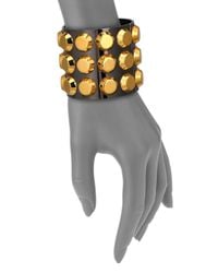 Reed Krakoff | Metallic T-Bar Two-Tone Studded Cuff Bracelet | Lyst