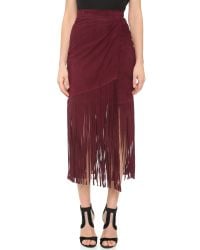 Tamara Mellon | Purple Layered Fringe Silk Skirt | Lyst