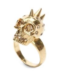 Alexander McQueen | Metallic Punk Skull Ring | Lyst
