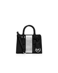 MICHAEL Michael Kors | Silver Metallic Stripe Mini Dillon Crossbody | Lyst