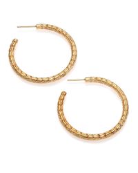 John Hardy | Metallic Classic Chain 18k Yellow Gold Medium Hoop Earrings/1.6 | Lyst