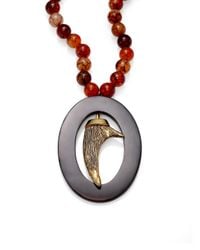 Nest | Brown Agate & Black Horn Pendant Necklace | Lyst