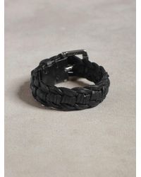 John Varvatos | Black Braided Leather Cuff for Men | Lyst