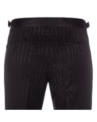 Paul Smith | Men's Black Cotton-blend Jacquard-stripe Evening Trousers for Men | Lyst