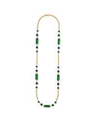 Kenneth Jay Lane | Green Stone Chain Link Rope Necklace | Lyst