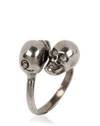 Alexander McQueen | Metallic Twin Skull Brass Ring | Lyst