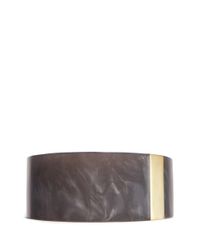 Isabel Marant | Gray Brass Panel Pearlescent Resin Bangle | Lyst