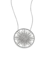 Adriana Orsini | Metallic Radiance Pavé Crystal Pendant Necklace/silvertone | Lyst