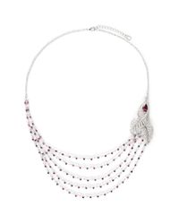 CZ by Kenneth Jay Lane | Purple Leaf Pavé Mix Cubic Zirconia Necklace | Lyst