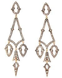 Sylva & Cie - Metallic Victorian Gold Earrings - Lyst