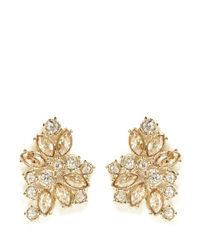 St. John | Metallic 'night Bloom' Crystal Laurel Earrings | Lyst