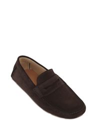 A.Testoni | Brown Suede Driving Shoes for Men | Lyst
