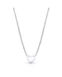 Anne Sisteron - 14kt White Gold Heart Necklace - Lyst