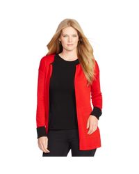 Ralph Lauren | Red Color-blocked Cardigan | Lyst