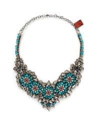 Valentino | Multicolor Crystal Flower Necklace | Lyst