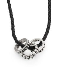 King Baby Studio | Black Sterling Silver Rings & Braided Leather Necklace | Lyst
