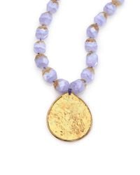 Nest | Purple Blue Lace Agate Teardrop Pendant Necklace | Lyst