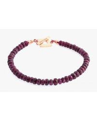 Tateossian - Purple Red Ruby Precious Stone Bracelet With 18k Rose Gold Clasp for Men - Lyst
